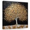 WallArena Stampe su tela 80x80 cm | Albero Oro Nero Astratto Industriale, Stampe su Tela, Immagine su tela, Dimensioni: 80x80 cm (LxA) - un pezzo su