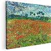 BkStuff Quadro stampa su tela canvas Quadro opere di Vincent Van Gogh Paesaggio da appendere Arredamento Soggiorno (50x60cm, Campo di papaveri, Vincent Van Gogh)