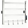 RYing Scaldasalviette Elettrico Bagno WiFi Smart, 43x50cm | Termostato,Temperatura Regolabile,Asciugatura Rapida,Timer,85W Basso Consumo,Inox, Portasciugamani Elettrico a Parete