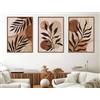 Generisch Set di poster premium, set di 3, DIN A3, stampe artistiche su tela, poster, immagini per parete, collage, decorazione murale, decorazione moderna astratto boho, beige marrone, soggiorno, camera da