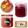 KADAX Set di 10 barattoli in vetro 200ml Ø66 - tappo a vite ermetico, lavabili in lavastoviglie, per marmellate, miele, conserve e spezie