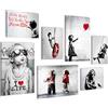 Novart Quadros Banksy Collage - Nessuna Cornice Necessaria - Collage Moderno Street Art - Soggiorno Ufficio - N003172a