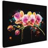 MuchoWow© Quadro Camera Da Letto Quadri Soggiorno Decorazione Parete Quadri | 70x50 cm - Moderni Su Tela Stampe Foto Con Cornice Quadretti Poster Casa Orchidea - Graffiti - Colorato - Fiori
