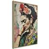 murando - Quadro Moderno con Cornice Naturale, Frida Kahlo, 60x90 cm | Chiodi Inclusi, 1 Pezzo, Quadri Moderni, Soggiorno, Telaio in Legno, Donna, Resistenti Allo Sbiadimento, Produzione Europea