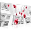 Runa Art Quadri Moderni Sfera Astratta Tela Non Tessuta Soggiorno Corridoio Effetto 3D Rosso Grigio 011512c