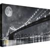 Wallazz Quadri Moderni Soggiorno New York, Skyline - 100% Made in Italy - Stampa HD su Tela Canvas - Quadro Camera da Letto - Qualità Artigianale - 60x120cm