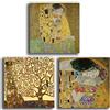 Printerland Quadri Moderni Soggiorno 3 pezzi Stile KLIMT Quadretti da Parete Stampa su tela Canvas Decorazione Murale muro Arredo Camera da letto Cucina (3pezzi 40x40 cm, Klimt)