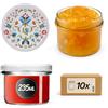 KADAX Set di 10 per marmellata in vetro 235ml Ø82 fiori - tappo a vite ermetico, per marmellate, miele, confetture e bomboniere