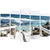 AREDE Set di 5 Stampe da Parete Quadri Moderni Decorazioni da Muro per Casa Soggiorno Camera da Letto e Cucina Spiaggia marcia| 120 x 80 cm | Pronto da appendere