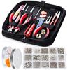 WinWonder 17 Pezzi Kit Per La Creazione Di Gioielli, Accessori Per Gioielli 1275 Pezzi,Strumenti Per La Ricerca Di Gioielli Con Elastici Per Cavi Di Stringa Di Cristallo Elasticizzato