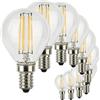 SUNSEED 10x Lampadina E14 Filamento LED 5W Sfera G45 600 Lumen Luce Calda 2700K, 48W Equivalente