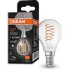 OSRAM Lampada LED Vintage 1906 Classic P FIL, E14, sfera, trasparente, 4.8 W, 470lm, 2700K, luce bianca calda, dimmerabile, filamento ultra sottile, basso consumo energetico, lunga durata