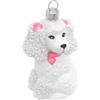 Krebs Glas Lauscha - Decorazione natalizia/decorazione per albero di Natale in vetro - barboncino bianco - Colore: bianco - Dimensioni: circa 8,3 cm
