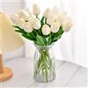 Generic 14 pezzi di tulipani artificiali, fiori artificiali con steli di tulipani in poliuretano, sensazione autentica al tatto, per bouquet pasquali, decorazioni primaverili, matrimoni, centrotavola