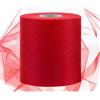 Swpeet Rotolo di tessuto tulle rosso brillante da 15,2 cm per 183 metri, bobina di nastro tulle, rete di poliestere ideale per decorazioni fai da te per feste di compleanno, matrimoni, decorazioni