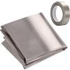IGTOPS Faraday Fabric, tessuto di schermatura Faraday, protegge il segnale in tessuto conduttivo, schermatura RFID, materiale di blocco del segnale RF, tessuto a quadretti, 6 m x 1,1 m, con nastro di
