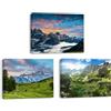 PIY PAINTING Stampa su tela Paesaggio Immagini, Quadri di Montagne, Quadri Moderni Paesaggio, Quadro su Tela Decorazione da parete per Home Decor Sala yoga Cucina Ufficio 3pz 40x30cm
