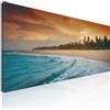 CheQuadro! Quadro paesaggio mare moderno, quadro grande soggiorno, decorazione parete Cielo Colorato e Palme su Spiaggia Tropicale al Tramonto stampa su tela, intelaiato pronto da appendere seal28 - 80x30 cm
