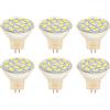 Jenngaoo 6Pcs GU4 LED MR11 Lampadina, 12V 3W Sostituzione Alogena, 270LM 15LED Lampadina a Risparmio Energetico MR11 Perline per Lampade a Binario per Luci a Binario con Accento Paesaggistico(Luce calda)