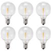 Yuuinnter Lampadine di Ricambio A LED G40 da 6 Pezzi, Lampadine A Globo A LED Infrangibili con Base A Vite E12 per Luci A Stringa Solare Bianca Caldo