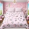 Homemissing Ciambelle Copripiumino Panda Set Biancheria da Letto per Bambini Ragazzi Ragazze Carino Panda Orso Copriletto Copriletto Capriccioso Dessert Copriletto Copriletto 3 Pz Cerniera Matrimoniale