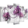 B&D XXL - Quadri Moderni per Camera da Letto Matrimoniale, Fiori, 150x75 cm | Chiodi Inclusi, 5 Pezzi, Quadro Moderno, Stampa su Tela, Componibili, Resistenti Allo Sbiadimento, Produzione Europea