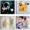 LuxHomeDecor Set di 4 quadri 30x30 cm - stampa su tela con telaio in legno stile astratto moderno - Wassily Kandinsky
