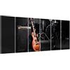 ConKrea QUADRO SU TELA CANVAS - INTELAIATO - PRONTO DA APPENDERE - Strumenti Musicali - Band Chitarra Batteria - 190x70cm (cod.3484)