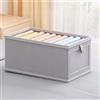 Generic 1 Pz Contenitori Portaoggetti Grandi Con Finestra Trasparente Scatola Organizer In Tessuto Pieghevole Per Abbigliamento, Giocattoli, Coperte, Ripiano Armadio, Sotto Il Letto, Grigio, Medio