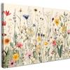 Alptiny Quadro da parete incorniciato 30×40 cm Immagine su tela con fiori botanici per soggiorno camera da letto cucina ufficio decorazione natura vintage con ganci chiodi e fissaggio magico in velcro