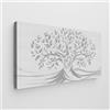 Giallobus - Quadro - Art Capezzale moderno II - Tela Standard - 35L x 17,5l cm - 07 - Sacra Famiglia e Albero della vita - Grey Soft - Pronto da appendere - Quadri moderni per la casa