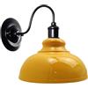 LEDSone Lampada da parete industriale Steampunk Water Pipe Vintage E27 Applique Accents Doppia lampada da parete per soggiorno Bar Cucina Sala da pranzo (Curvy - Giallo)