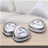 Grundig Spot LED 5 pezzi - Illuminazione armadio - Lampada Touch - Funzionamento a batteria - Autoadesivo - Plastica - Argento