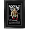 HWC Trading FR A3, Stampa della locandina di Rocky 3 autografata da Sylvester Stallone, incorniciata, formato A3, per fan e collezionisti appassionati del film