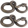Zhhuoc 2Pcs Bronzo Serpente Figurine Decor Alta Simulazione Fantasy Ottone Stile Vintage Serpente Statua per Ufficio Scultura per Desktop Sculture Home Decor