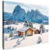 MuchoWow© Quadri Camera Da Letto Stampe Da Parete Quadro Su Tela Moderni | 40x30 cm - Decorazioni Murali Soggiorno Foto Quadretti Ingresso Casa Muro Inverno - Cottage - Montagna - Vista - Neve