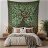 Craft Trade Verde Elefante Arazzo Telo da Parete Indiano Arazzi Appeso al Muro Boho Tapestry per Della Casa Soggiorno e Camera da Letto- 213 x 228 cm