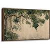 Artefizio Stampe Giapponesi e Arte Orientale Su Tela, Giardino Orientale, Quadro Giapponese Orizzontale per Soggiorno Camera da Letto e Ufficio, Paesaggio Zen Naturale (100L x 50l cm, Cornice Rustic)