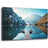 Printerland Quadri Moderni PAESAGGIO MONTAGNA Veduta Montana Pontile Quadro moderno da Parete XXL grande Stampa su tela Canvas Decorazione Murale muro Soggiorno Arredo Camera letto Cucina (30x50 cm, 13)