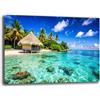 Printerland Quadri Moderni PAESAGGIO MARE CARAIBI Quadro moderno da Parete XXL grande Stampa su tela Canvas Decorazione Murale muro Soggiorno Arredo Camera da letto Cucina (9, 70x100 cm, Canvas intelaiato)
