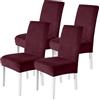 CYCMACO Velluto Coprisedie Con Schienale 4 Pezzi, Coprisedia Cucina Elasticizzato, Universale Copri Sedie Soggiorno, Fodera Sedia Con Schienale Alto, Chair Cover, Bordeaux
