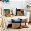 Generic Set di 4 federe decorative quadrate in lino, stile vintage, per divano, letto, camera da letto, soggiorno, divano, esterno