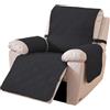 Ystyle Copripoltrona Relax Reclinabile, Reversibile Copri Poltrona Con Braccioli Universale, Copertura Poltrona Elettrica Antigraffio Antimacchia (1 Posto, Nero + Cachi)