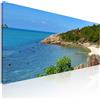 CheQuadro! Quadro paesaggio marino moderno, quadro grande per soggiorno Hidden Bay a Koh Samui con Acque Cristalline stampa su tela, intelaiato pronto da appendere seal18-180x70 cm