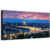 Wallazz Quadro su Tela Piemonte - Quadri Moderni Soggiorno - Torino, Novara, Alessandria, Asti, Cuneo, Alba, Stresa - Stampa su Tela Canvas HD - Quadro Moderno Soggiorno 90x190 cm