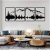 YIYA Set Di 4 Decorazione Della Parete Di Metallo Decorazione murale di montagne e foreste, Decorazione Murale Metallo Nero Per La Camera Da Letto Del Soggiorno Domestico