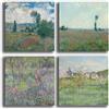 Printerland Quadri Moderni MONET 4 pz. cm 20x20 cad. Stampa su Tela CANVAS Arredamento Arte Astratto XXL Arredo per soggiorno salotto camera da letto cucina ufficio bar ristorante (4pz. 20x20 cm, 12)