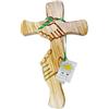 Proposte Religiose Croce dell'Amicizia da Parete in Legno di Olivo Artigianale - Cm 17x28