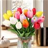 Generic 14 tulipani artificiali tulipani finti steli realistici tulipani in poliuretano sensazione reale tulipani pasquali primavera bouquet da sposa centrotavola composizione floreale cimitero decorazione da