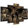 B&D XXL - Quadri Moderni Camera da Letto Matrimoniale, Mappamondo 200x100cm | Chiodi Inclusi, 5 Pezzi, Quadro Moderno, Murale Arte, Stampe da Parete, Resistenti Allo Sbiadimento, Produzione Europea